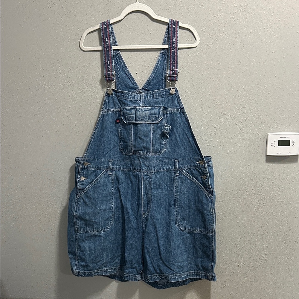 Vintage BUM Equipment Denim Overall Shorts